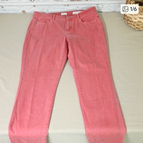 J. Jill Denim - NWT J Jill Pink Sandwashed Jeans Slim Ankle  Sz 10